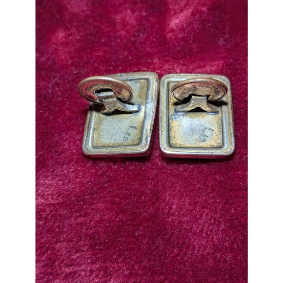 Antique ACNE GF Victorian,art deco cuff links w/ natural stone agate. - Picture 8 of 8